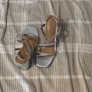 Wild Pair Metallic Silver Strappy Heels